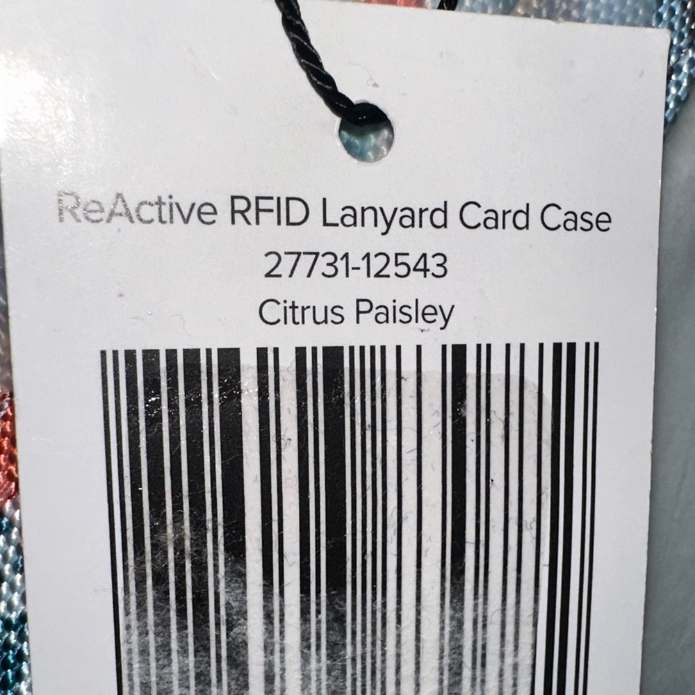 NEW Vera Bradley ReActive RFID Lanyard Card Case 27731-12543 Citrus Paisley - Picture 7 of 8